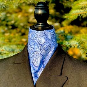 4 Fold Blue Paisley Stock Tie
